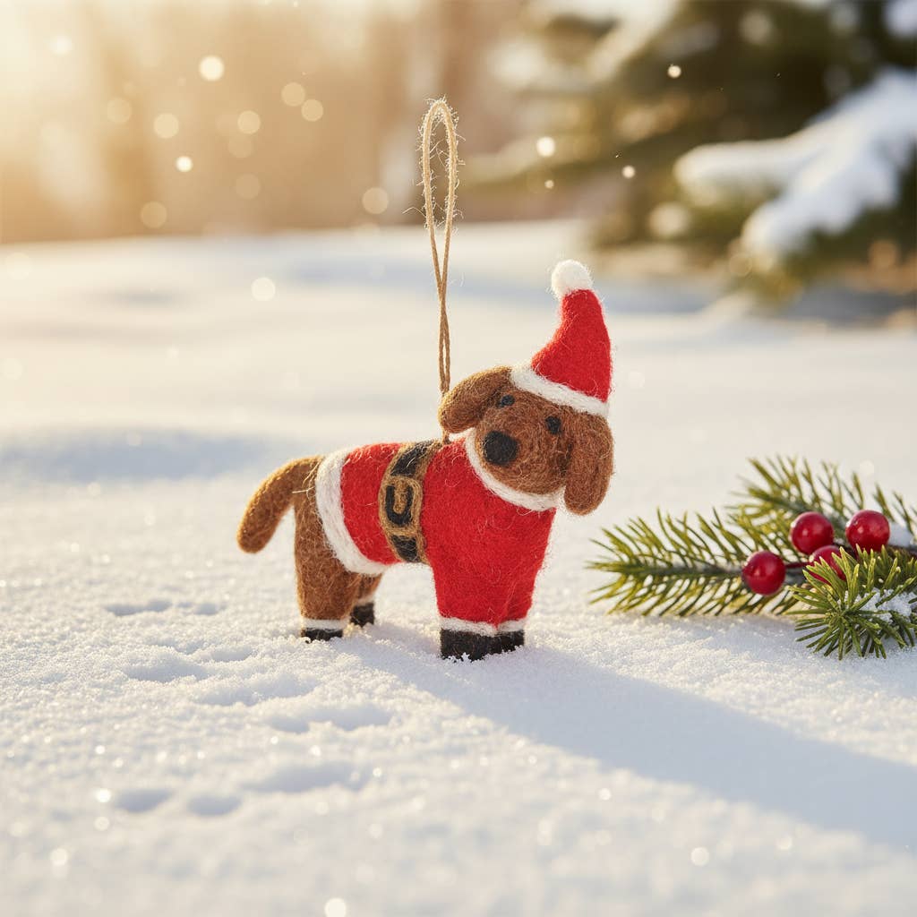 Felt So Good - Wholesale Ornament - Handmade Felt Biodegradable Buddy Festive Dog Decoration