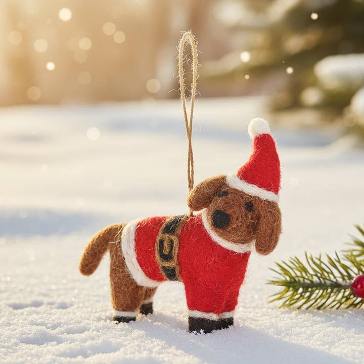 Handgjord filt biologiskt nedbrytbar kompis festlig hunddekoration för wholesale av Felt So Good