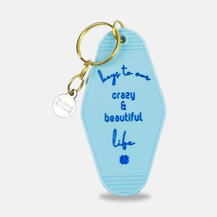 Acrylic Motel Keychain Keys To Our Crazy and Beautiful Life for wholesale by Do Good Be Good