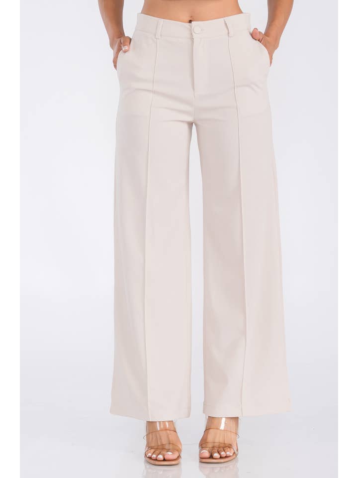 Fashion Space - Wholesale Pants - Women's - Women's Solid High Waist Formal Pants5