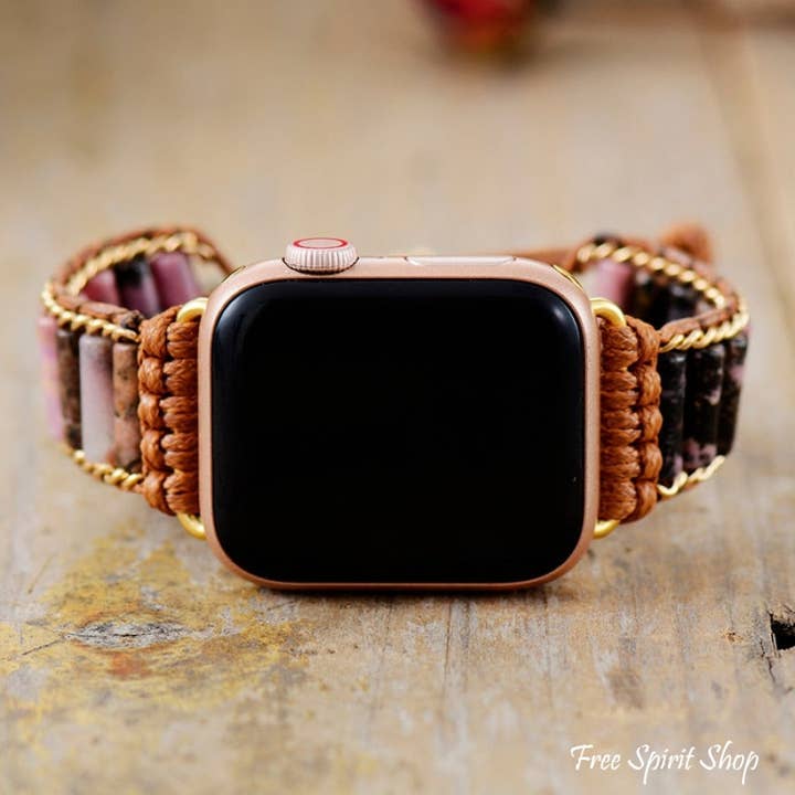 Free Spirit Shop - Wholesale Watch Band/Strap - Women's - Rhodonite Apple Watch Band, Boho Watch Strap1