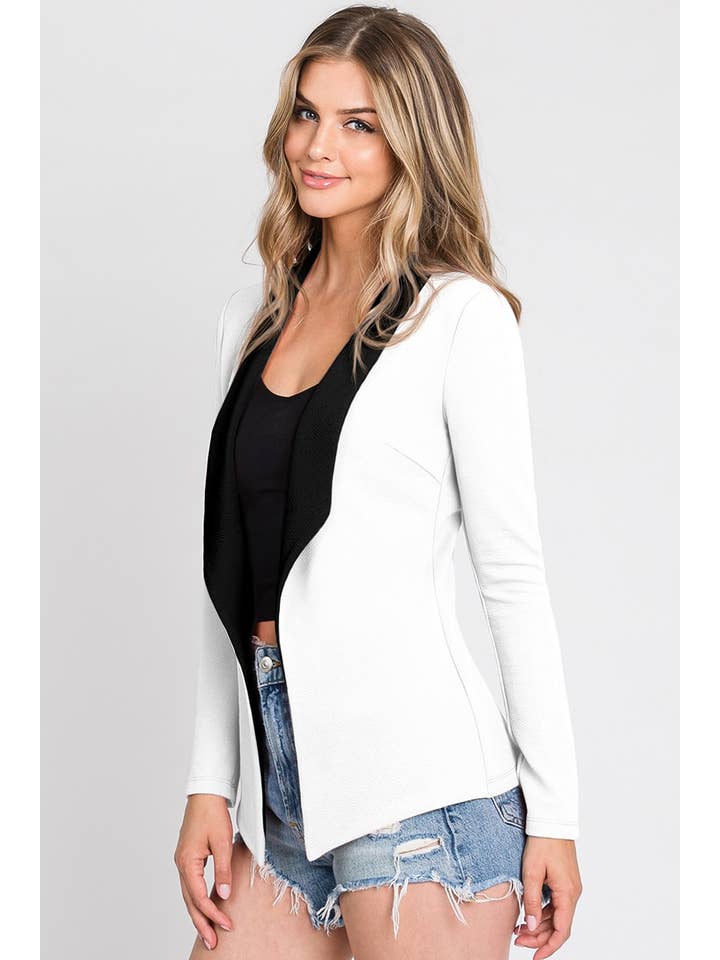 NINEXIS - Wholesale Blazer - Women's - CWOBL093_LONG SLEEVE TAILORED WITH A DRAPED BLAZER9