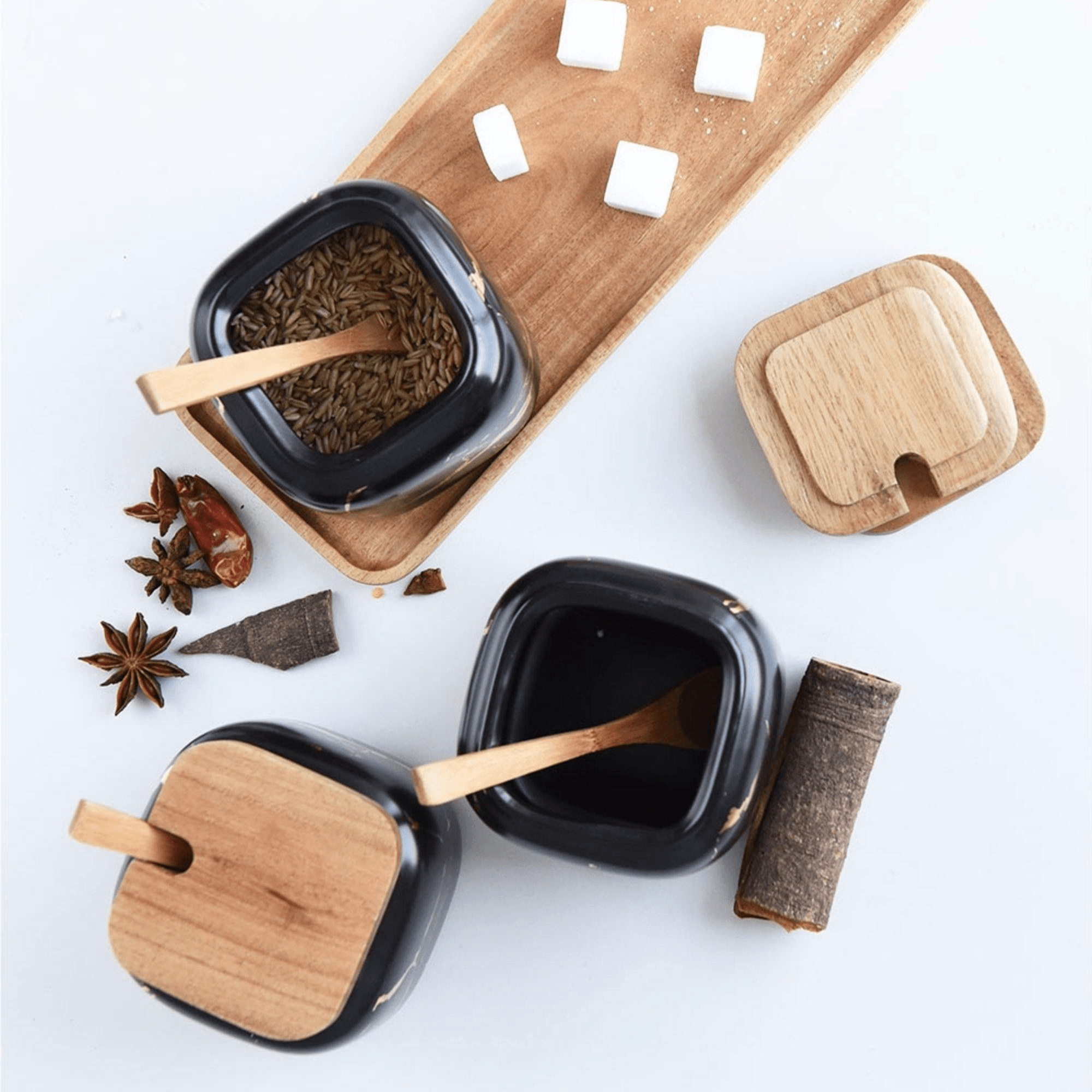 Homerely (We Cover All Import Duties) – wholesale Jar – Marble Porcelain Kitchen Seasoning Set5