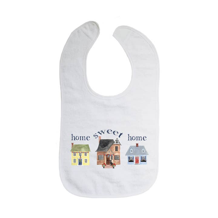 três casas lar patriótico lar doce lar babete por atacado de Tina Labadini Designs