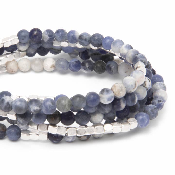 Scout Curated Wears - Wholesale Beaded Bracelet - Stone Wrap Sodalite/Silver - Stone of Intuition2