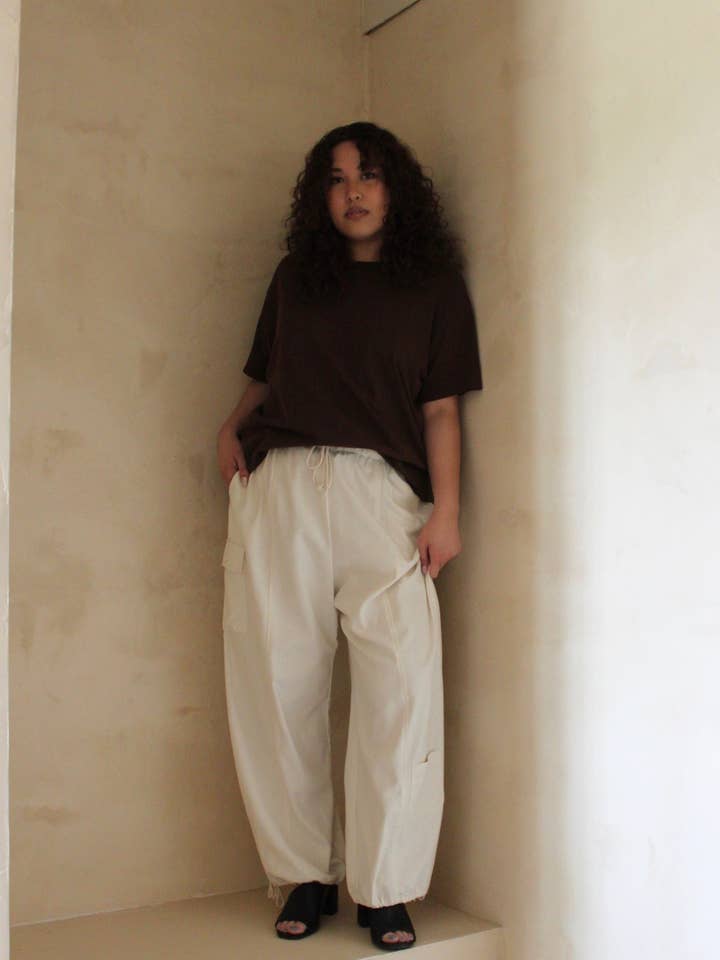 Na Nin – Calças - Mulher por atacado – Calças Cargo de Seda Cooper Canvas1