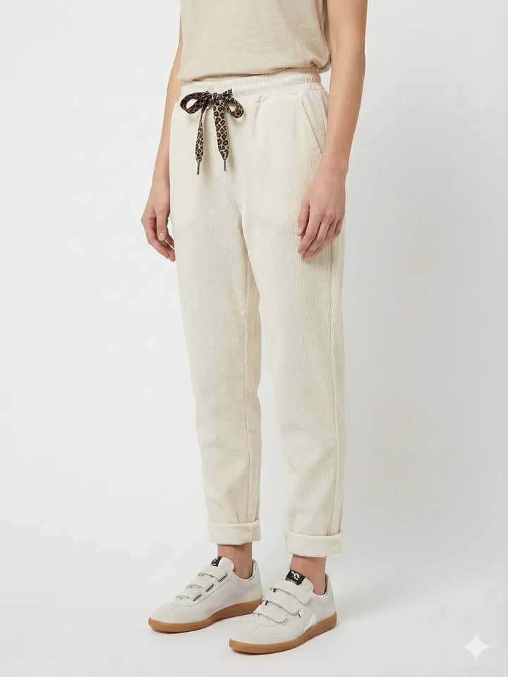 Mimi & Gogo - Vente Pantalon d'intérieur/de jogging – femme - Jogging en velours avec nœud à léopard @43710_JoNoeudLeo13