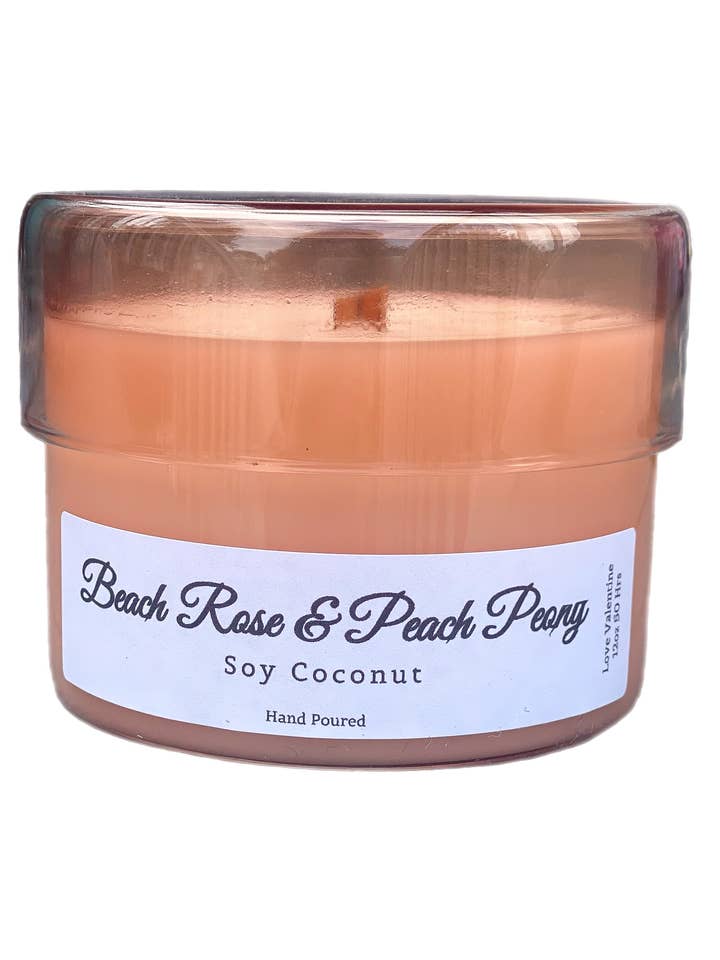 Beach Rose & Peach Peony Candle for wholesale by Love Valentine