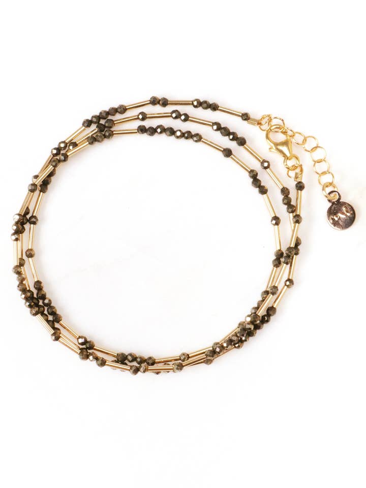 Pyrite Liquid Wrap Bracelet for wholesale by Mickey Lynn