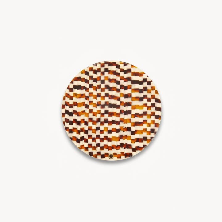 MACHETE - Wholesale Compact Mirror - Circle Mirror in Tortoise Checker