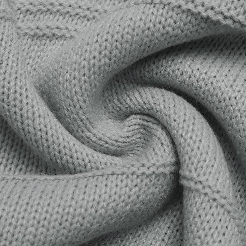 GREY Casual style loose V-neck solid color sweater for wholesale on Faire10