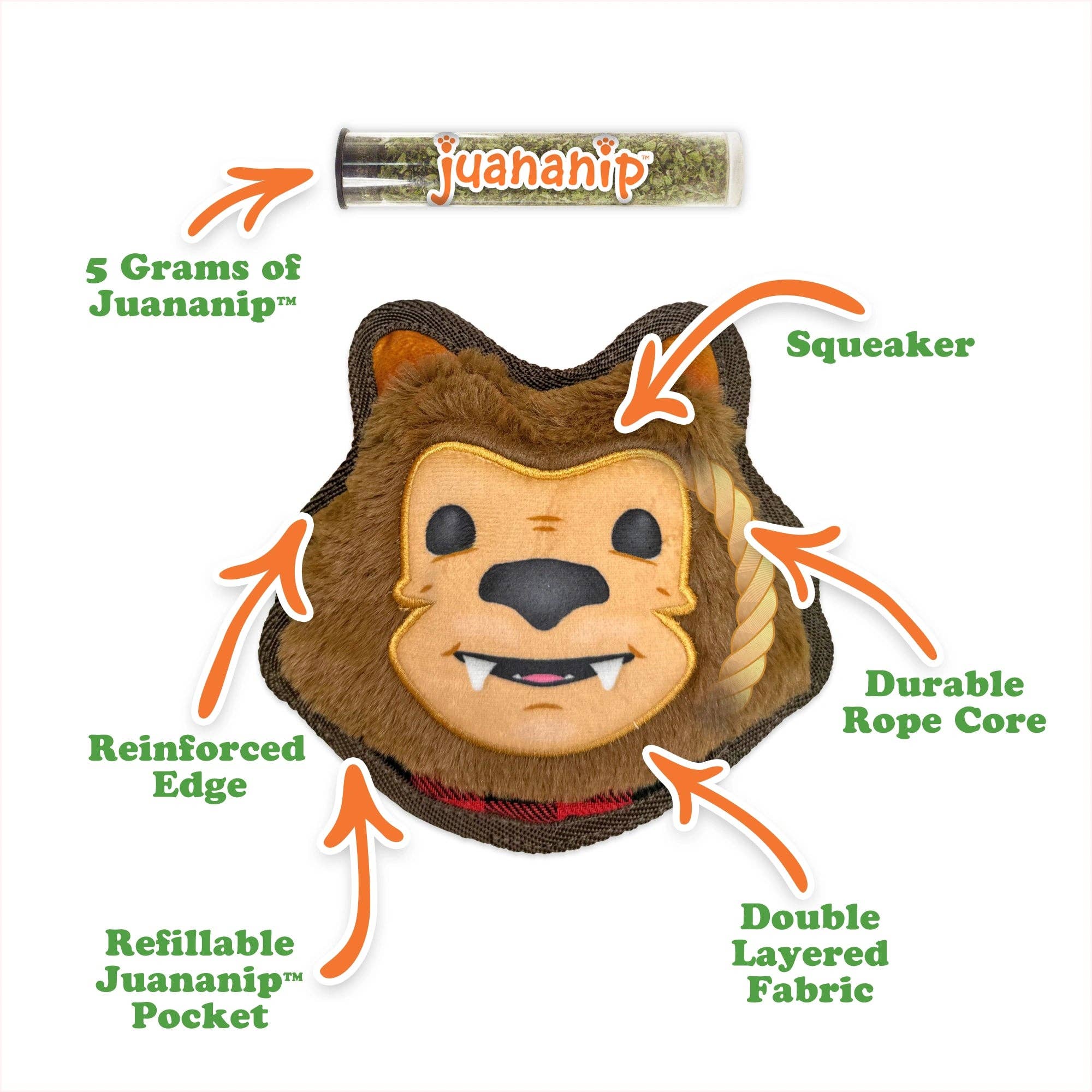 SmarterPaw | Meowijuana & Doggijuana - Wholesale Pet Plush Toy - Dog - Doggijuana® Tuffer Chewer Mini Werewolf Refillable Dog Toy1