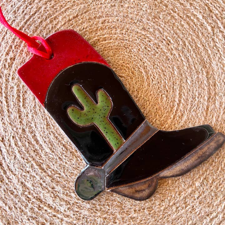 Tough Kitty Designs - Wholesale Ornament - Ceramic Western Boot Ornaments
