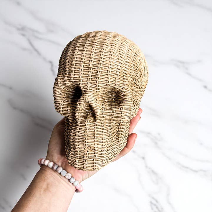 Gia Roma - Wholesale Decorative Figurine - Resin Skull Statue Rattan Halloween Gothic Home Decor Unique53