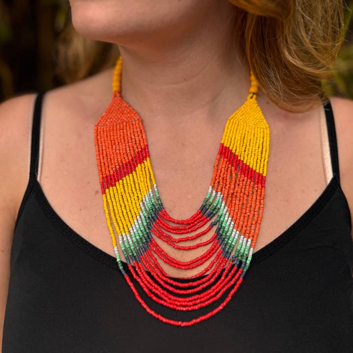 Colar Boho de contas ajustável com design único por atacado de Los Colores de la Tierra