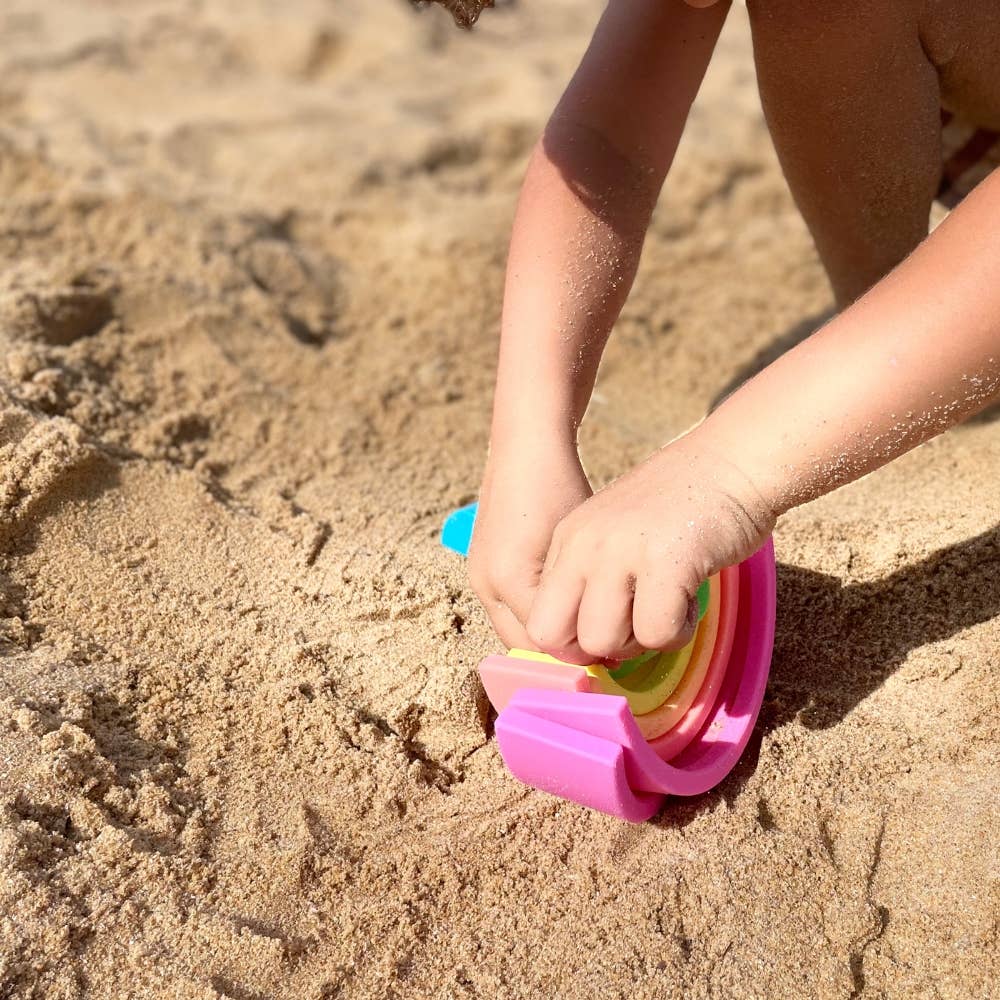PETIKIDS - Wholesale Stacking Rings Game - Baby - Montessori educational toy: Fluorescent stackable rainbow4