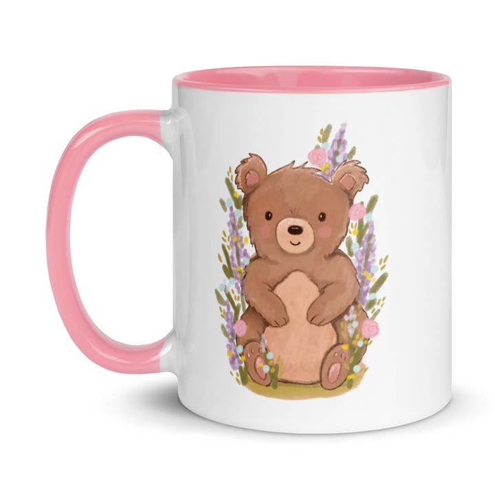 Wildflower Bear Mug for wholesale by Painted Peony Art