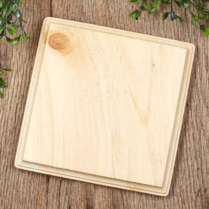 7" x 7" x 3/4" Thick - Blank Unfinished Wood Square Plaque for wholesale by Factory Direct Craft