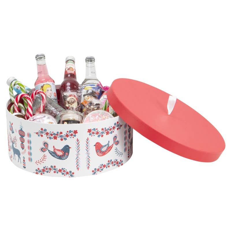 Deffrennes - Wholesale Christmas Decoration - Scandinavian round cardboard Christmas hat box diameter 34x141