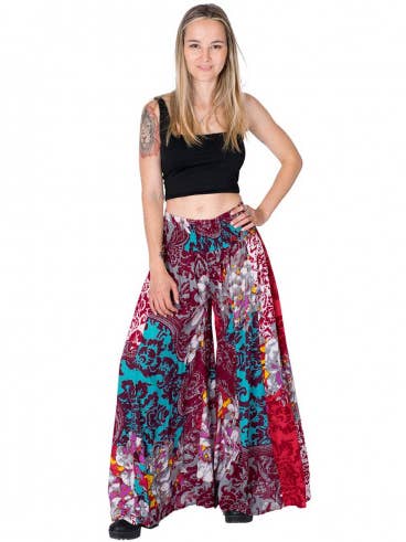 Palazo-bukser med tryk for engroshandel hos Kimago Look