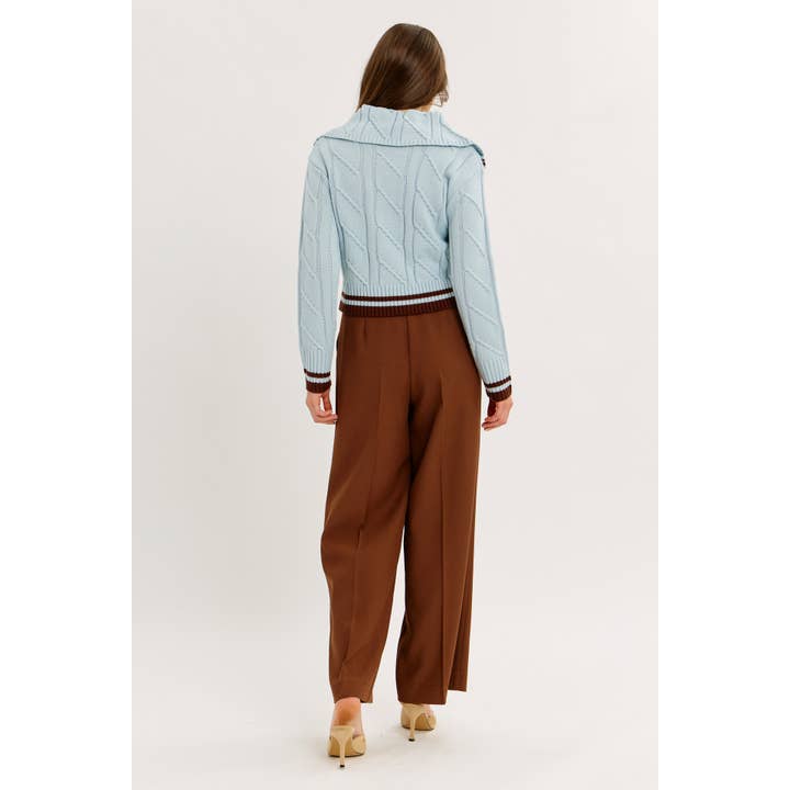 idem ditto - Wholesale Knit Sweater - Women's - PREPPY NOSTALGIA STRIPED COLLAR CABLE KNIT SWEATER13