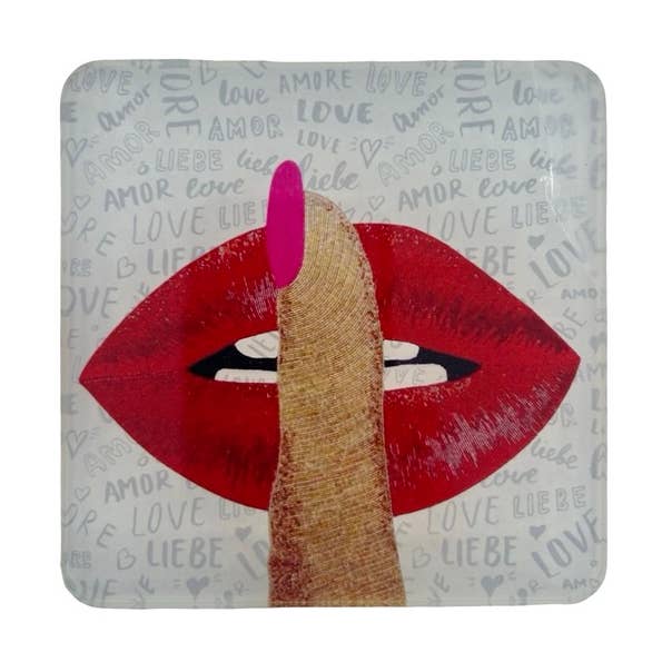 Acrylic Love Coaster, Lips for wholesale by Maven Home