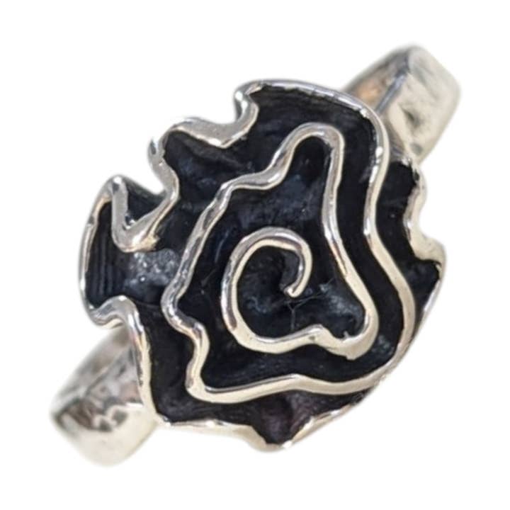 SALE Velvet Dahlia Sterling Silver Flower Ring for wholesale by Saraswati Imports