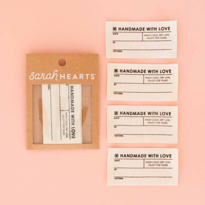 Sarah Hearts – wholesale Craft supplies – Quilt Info Large Write-In Organic Cotton Sewing Labels