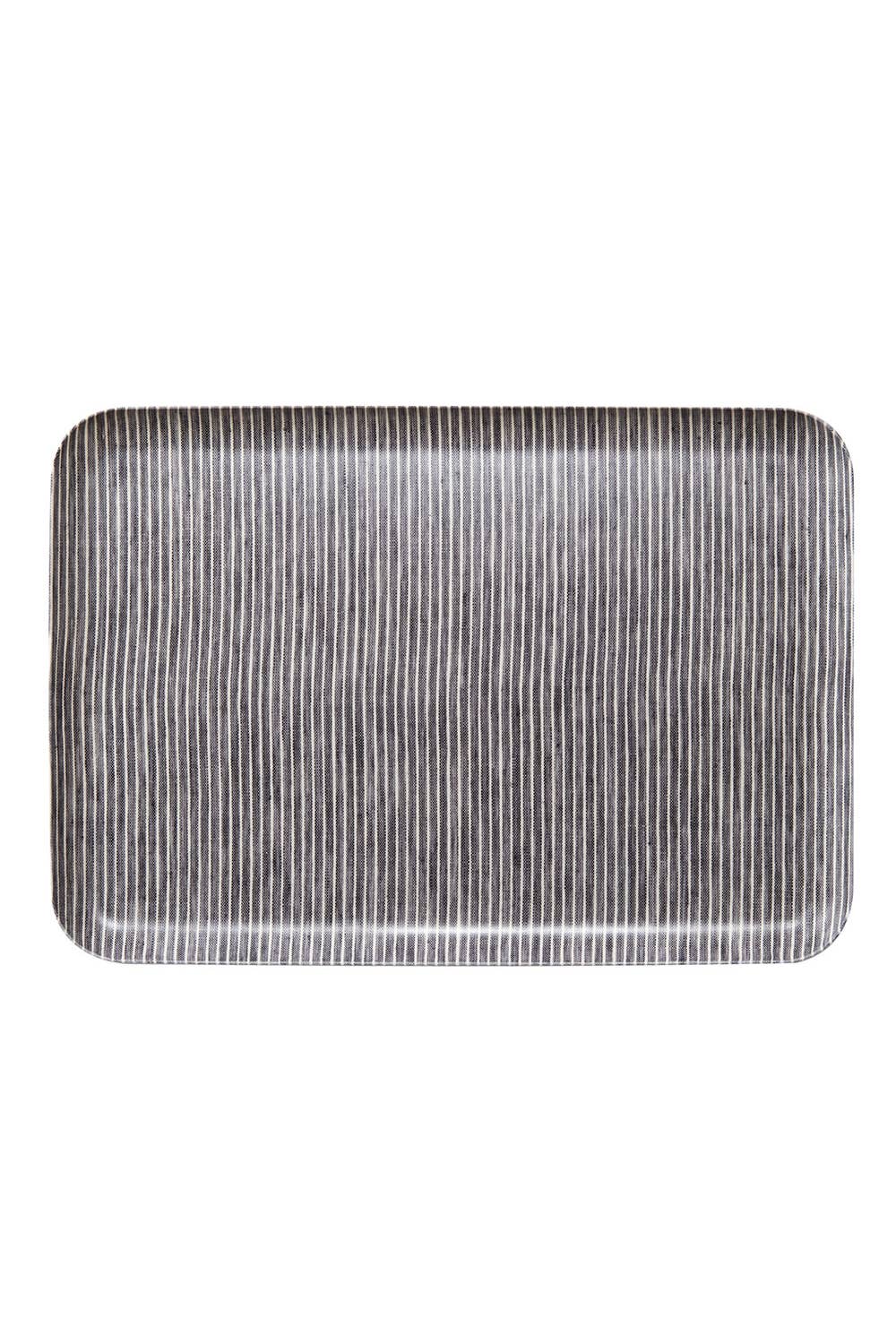 Linen Tray (L) Grey White Stripe for wholesale on Faire1