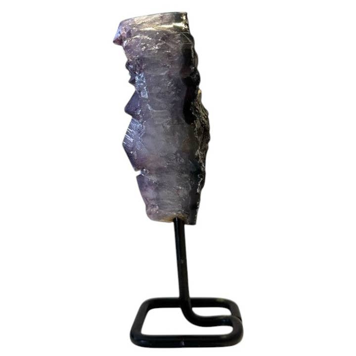 La Boîte à Cailloux - Wholesale Spiritual Stone/Crystal - Raw amethyst heart Brazil AA on metal stand1