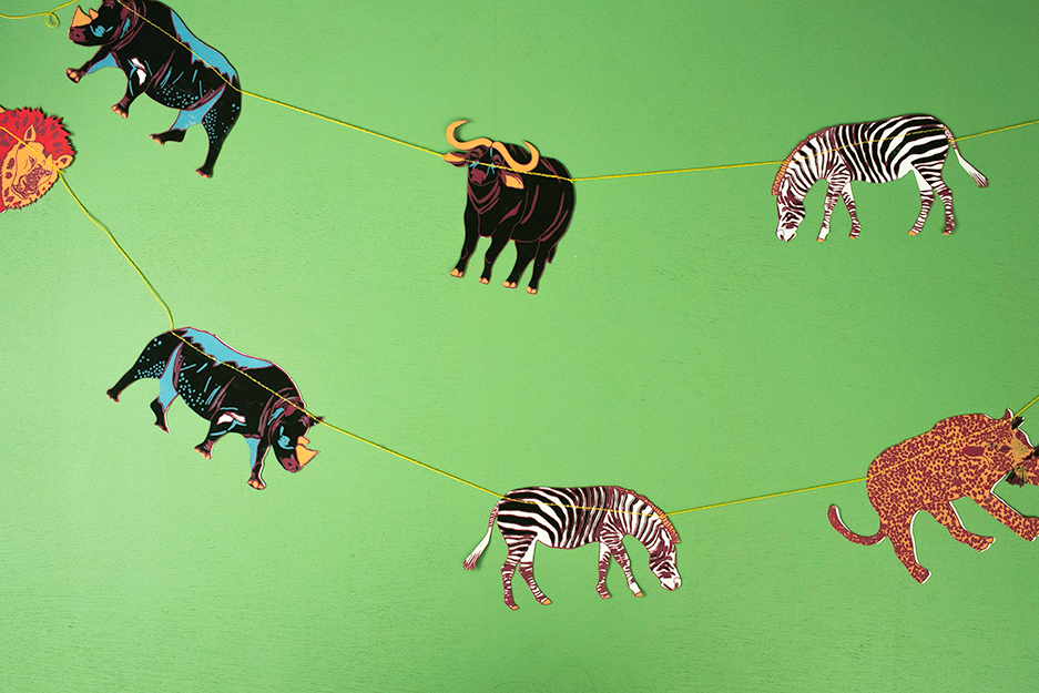 East End Press – wholesale Bunting/garland – UK/EU: Safari Animals Sewn Garland3