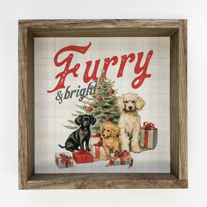 Hangout Home - Venta al por mayor Letreros - Arte mural de Furry & Bright con un bonito perro navideño, divertido arte de pared0