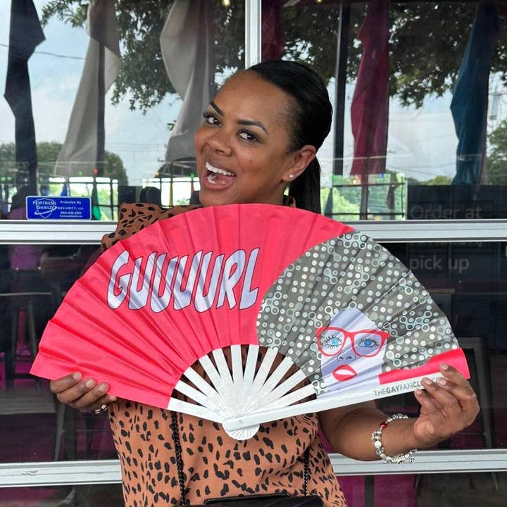 The Gay Fan Club - Wholesale Handheld Folding Fan - Gurl Fan (UV)7