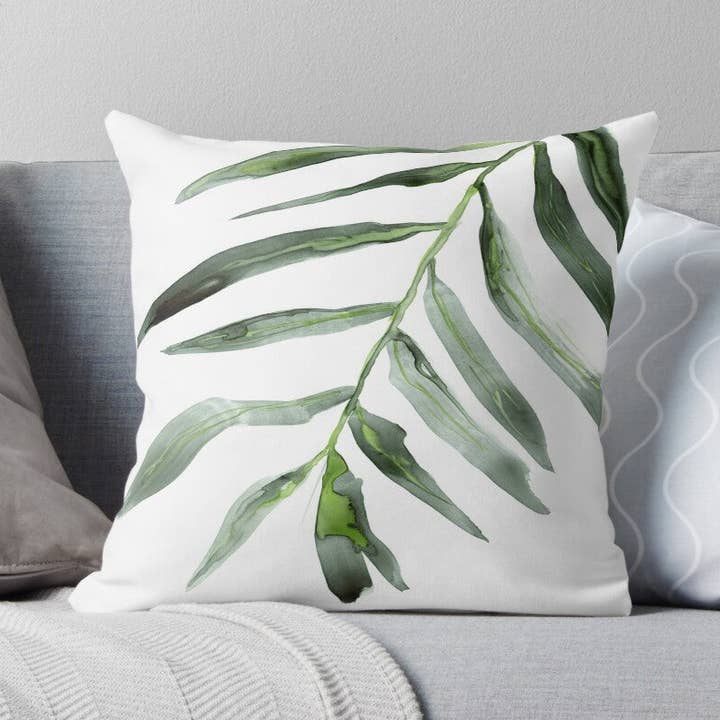Palm Frond Decorative Pillow Cover for wholesale by Brazen Design Studio