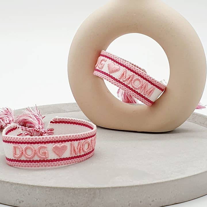 Parsley & Pepper – wholesale Vävt/flätat armband – DOG MOM armband med broderat boho-motiv1