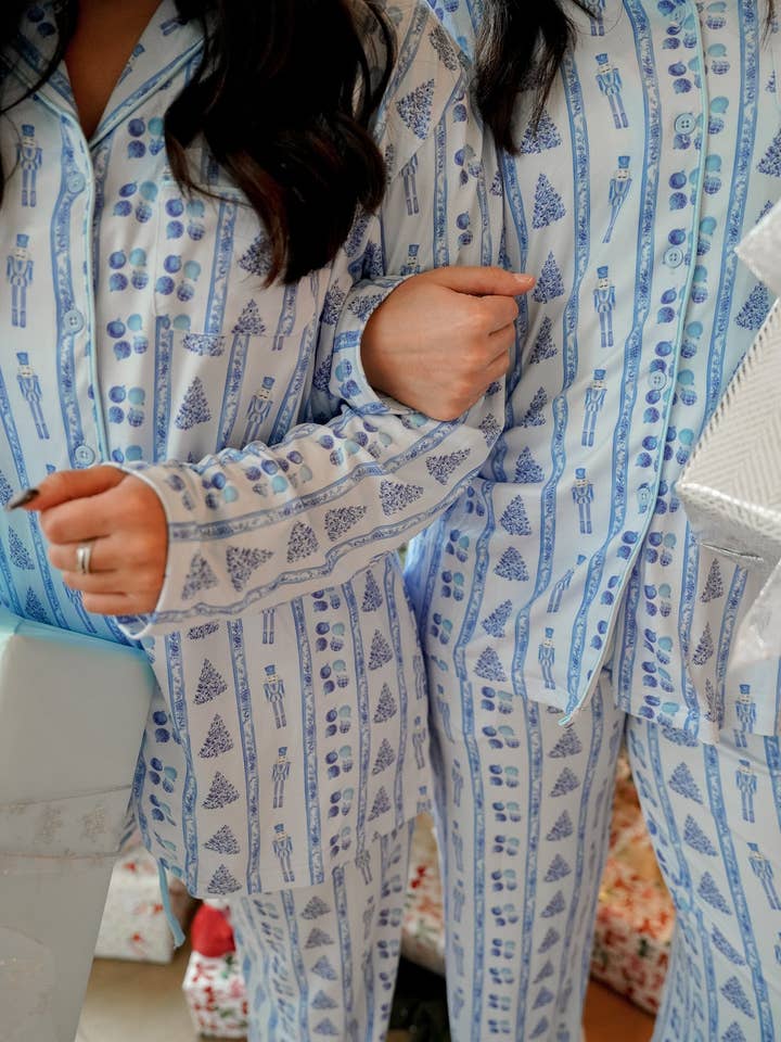 KENZKUSTOMZ - Wholesale Sleepwear Set - Women's - Blue Christmas - Long Pajama Set12