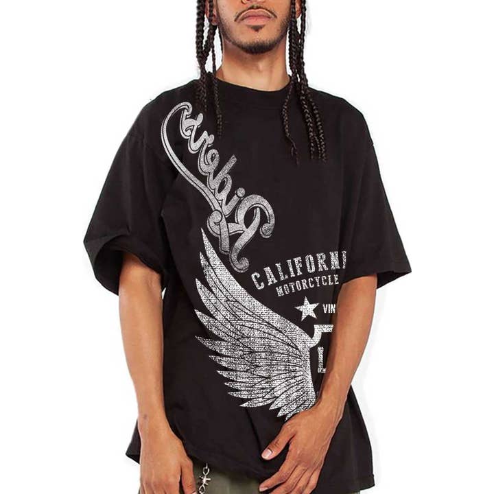 CAMISETA DE CUELLO REDONDO TEÑIDA EN PRENDA RIDERS para venta al por mayor de Art by Forgrand