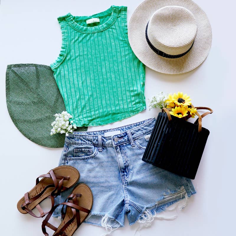 42POPS - Wholesale Tank Top - Women's - `.Ribbed Sleeveless Crop Tank Top12