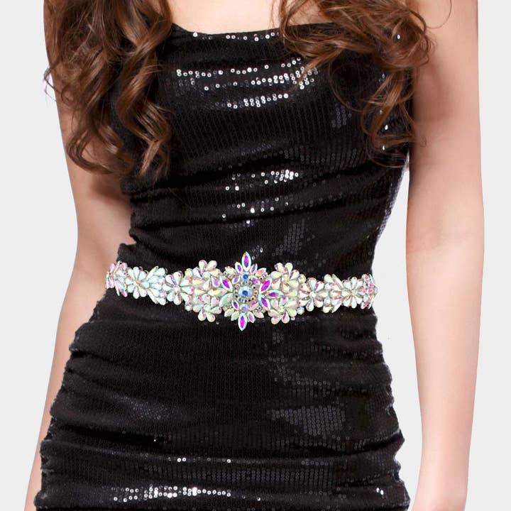 Cinturón de boda nupcial o diadema con cinta de cristal floral para venta al por mayor de Sensibling Corp.