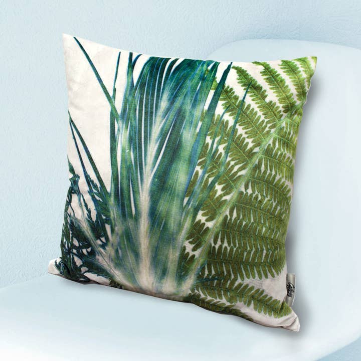 Forage 1 | Cream and Green Fern Cushion for wholesale by Gillian Arnold