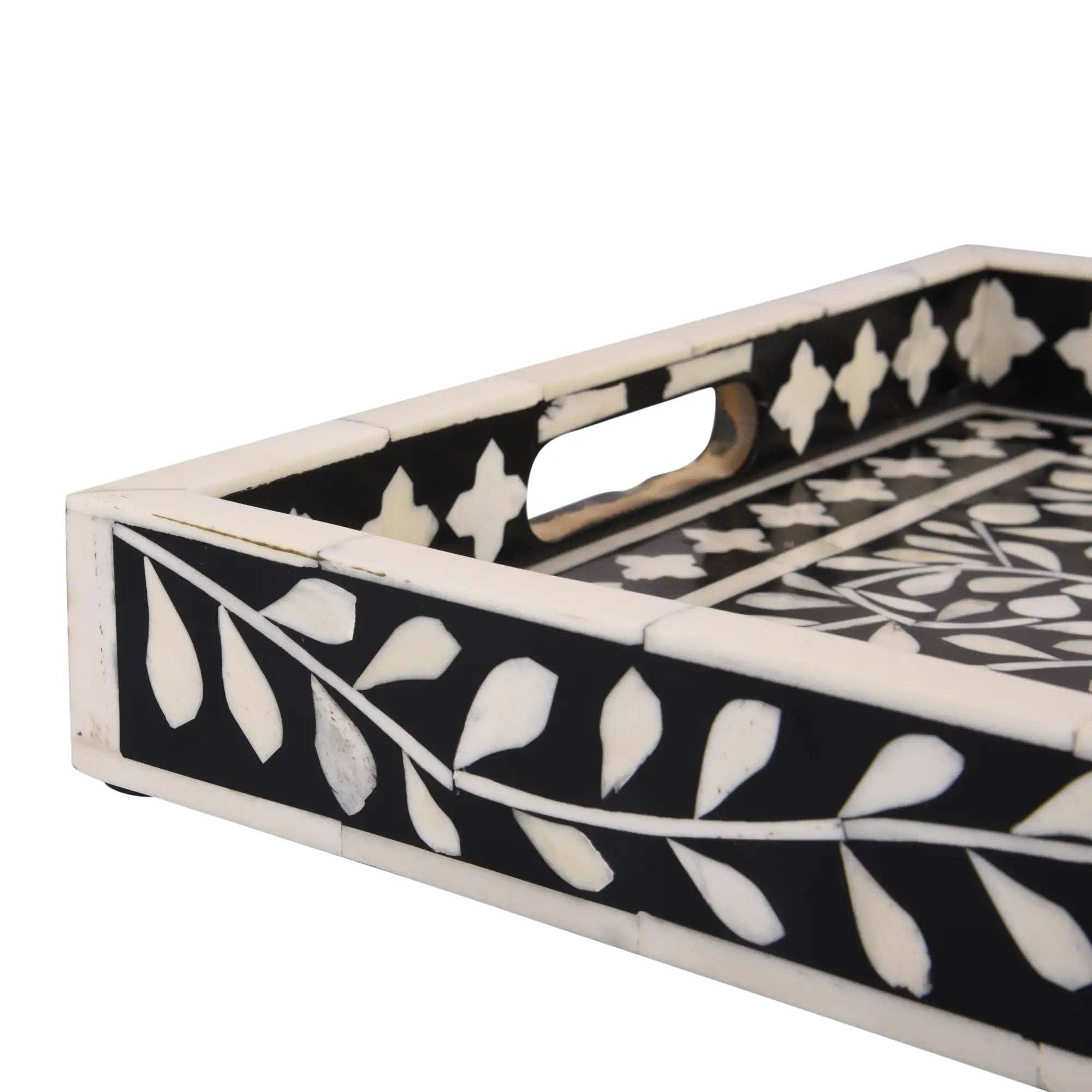 Muqeem & Brothers - Wholesale Decorative Tray - Decorative Trays Alhambra Negra Bone&Resin Inlay Collection2