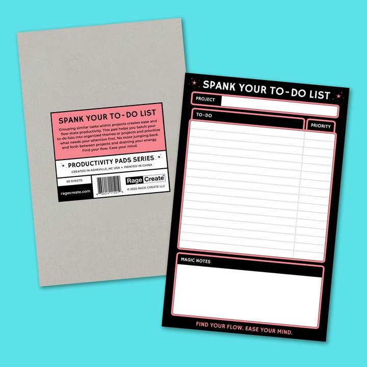 Rage Create - Wholesale Notepad - Spank Your To-Do List | Task-Batching Notepad2