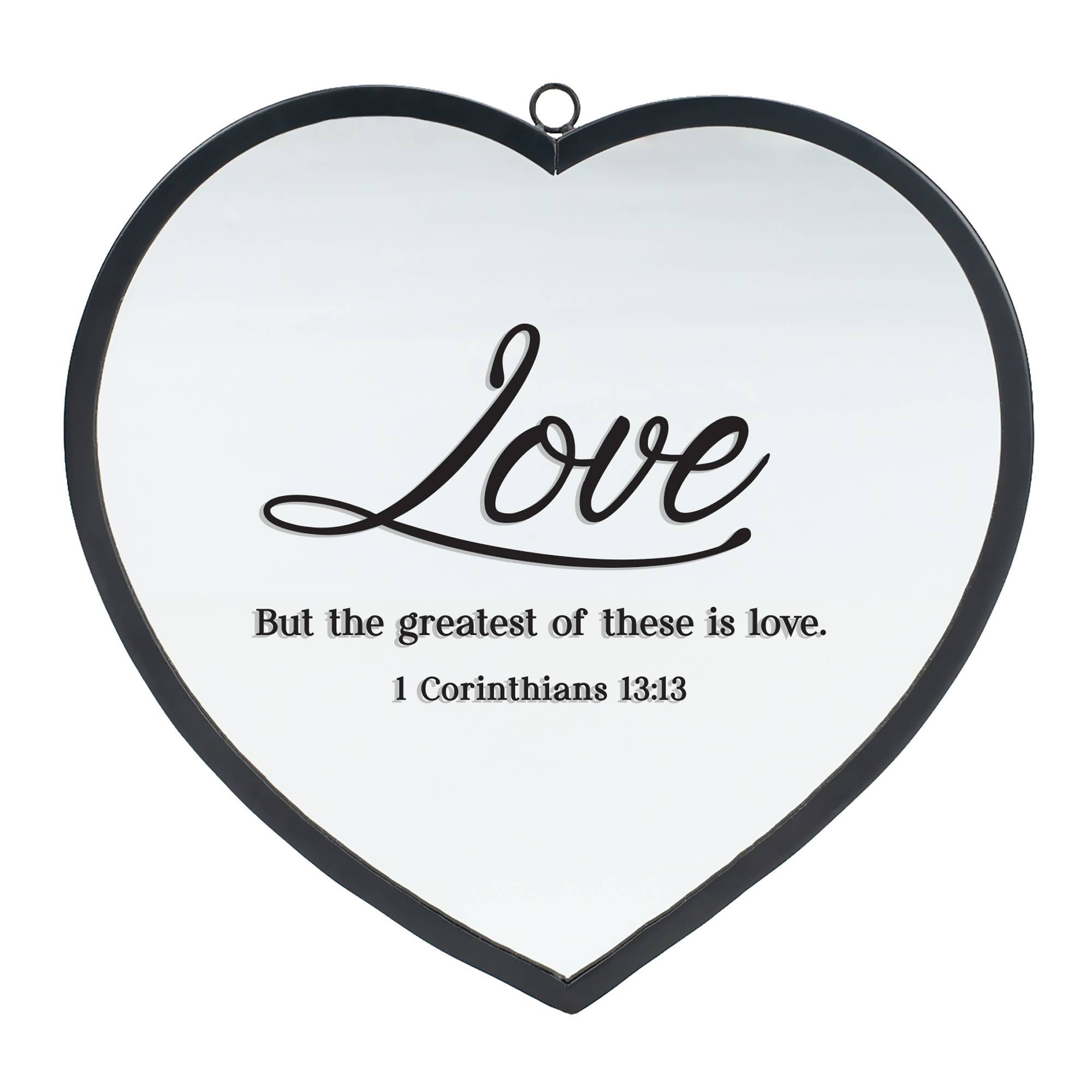 Magnolia – wholesale Wall mirror – Heart Mirror Love 1 Cor. 13:13 Sm Black0