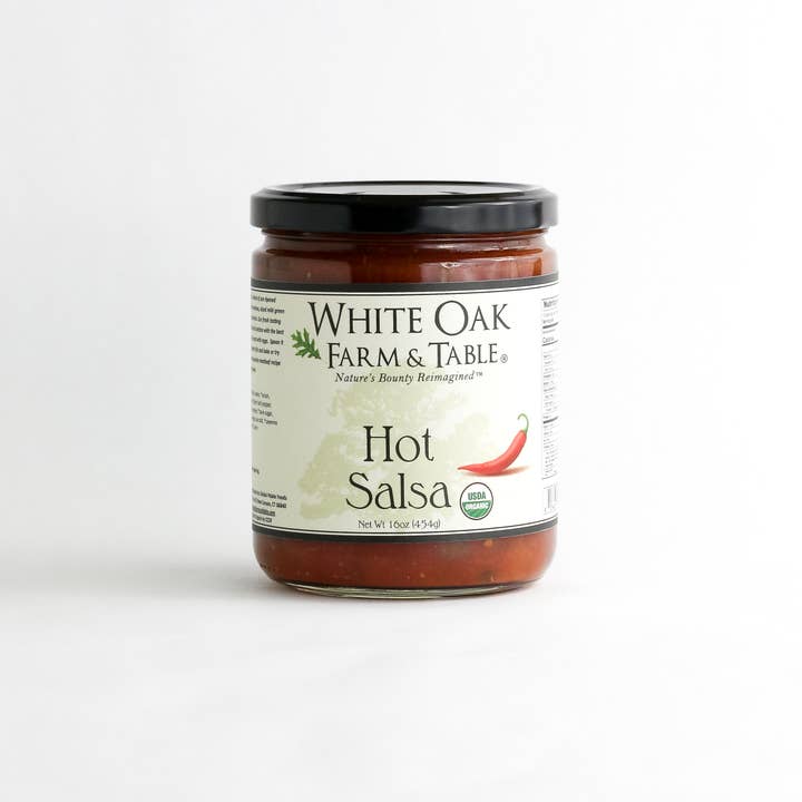 Salsa chaude biologique pour la vente par White Oak Farm & Table