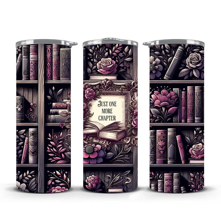 CGS.Creations - Wholesale Insulated Mug/Tumbler - One More Chapter & Bookshelf Whispers Stainless Steel Tumbler 20oz.