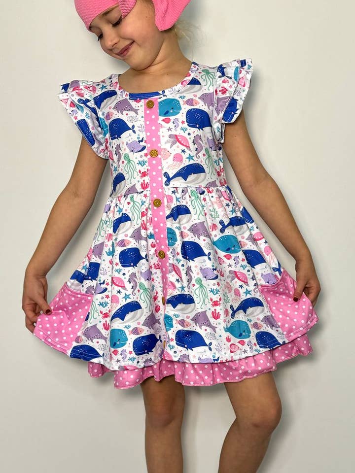 Clover Cottage - Wholesale Dress - Kids - Ocean Tales Girls Dress