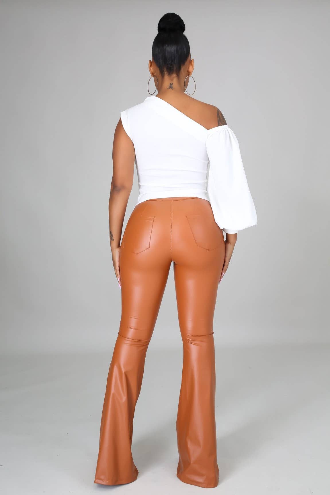5besties inc - Wholesale Pants - Women's - Faux Leather Bell Bottom Pants.8
