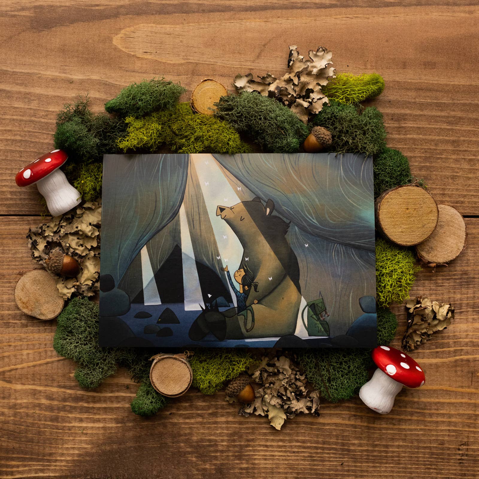 Megan Marie Myers Art - Vente Carte de vœux classique - Carte vierge - Puits de lumière Cave Ours (Design 27)3