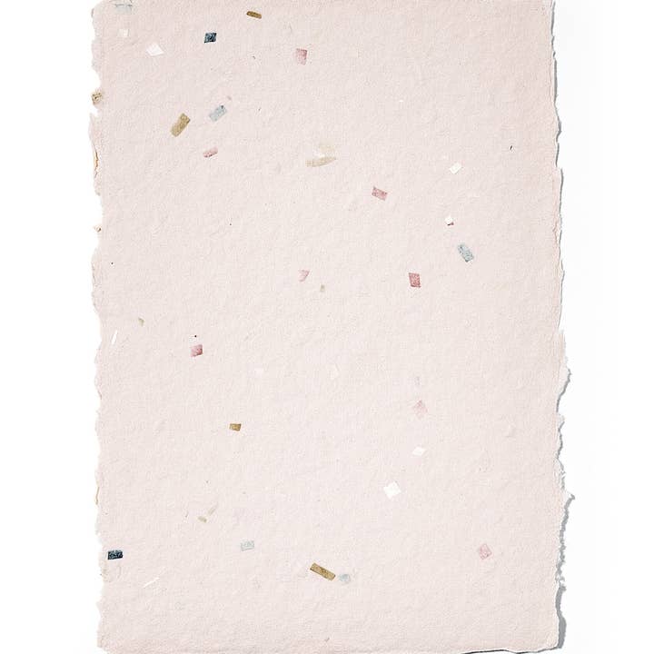 NOUVEL ÉTÉ - Wholesale Stationery/Notecard Set - 5 handmade papers & envelopes, terrazzo, pink2
