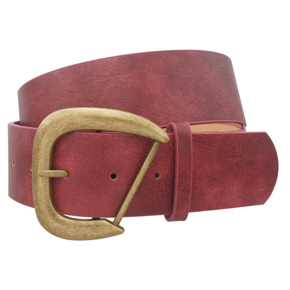anbfashion - Vente Ceinture – femme - Ceinture à boucle arrondie irrégulière en D IW-45009BGO1